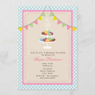 Invitation d'anniversaire de Macarons de Français