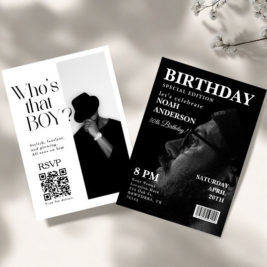 Invitation d'anniversaire de magazine éditorial él