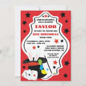 Invitation d'anniversaire de magicien, spectacle d (Devant)