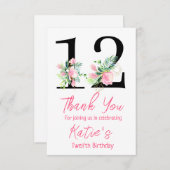 Invitation d'anniversaire de Magnolia, 12e anniver (Devant / Derrière)