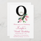 Invitation d'anniversaire de Magnolia, 9e annivers (Devant / Derrière)