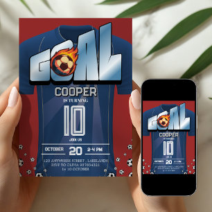 Invitation d'anniversaire de maillot de football