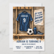 Invitation d'anniversaire de maillot de football p