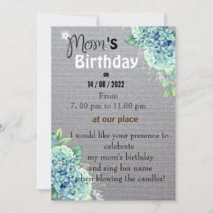 Invitation d'anniversaire de maman