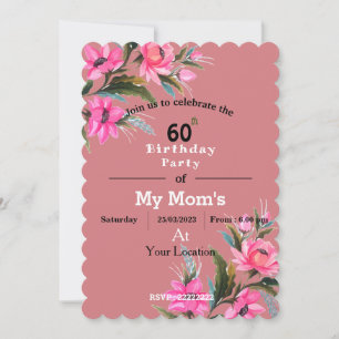 Invitation d'anniversaire de maman