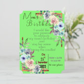 Invitation d'anniversaire de maman (Debout devant)