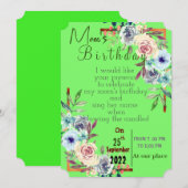 Invitation d'anniversaire de maman (Devant / Derrière)