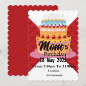 Invitation d'anniversaire de maman (Devant / Derrière)
