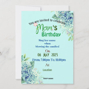 Invitation d'anniversaire de maman