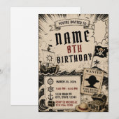 Invitation d'anniversaire de manga d'anime d'avent (Devant / Derrière)
