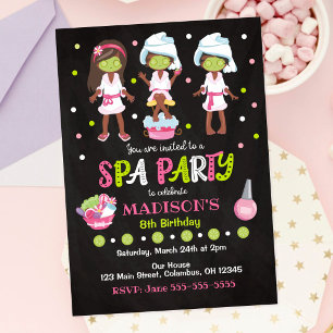 Invitation d'anniversaire de maquillage de fête de