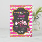 Invitation d'anniversaire de Maquillage / Fête de (Debout devant)