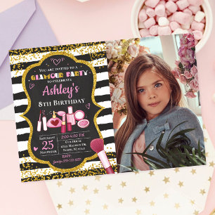 Invitation d'anniversaire de Maquillage / Fête de 