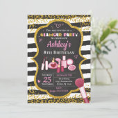 Invitation d'anniversaire de Maquillage / Fête de (Debout devant)