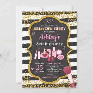 Invitation d'anniversaire de maquillage / Fête du 