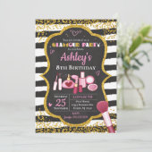 Invitation d'anniversaire de maquillage / Fête du  (Debout devant)