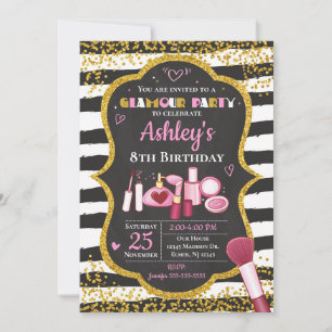 Invitation d'anniversaire de maquillage / Fête du 