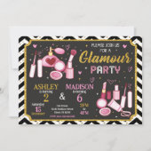 Invitation d'anniversaire de Maquillage | Fête Gla (Devant)