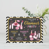 Invitation d'anniversaire de Maquillage | Fête Gla (Debout devant)