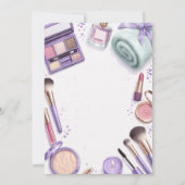 Invitation d'anniversaire de maquillage Glam lavan (Dos)