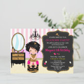 Invitation d'anniversaire de maquillage invitation (Debout devant)