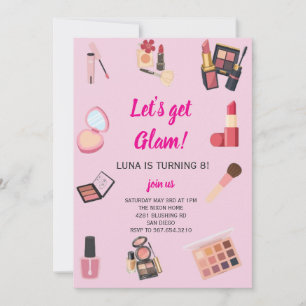 Invitation d'anniversaire de maquillage Let's Get