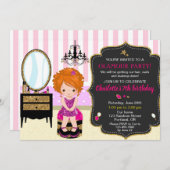 Invitation d'anniversaire de maquillage Poussette (Devant / Derrière)