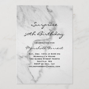 Invitation d'anniversaire de marbre