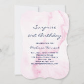 Invitation d'anniversaire de marbre rose (Devant)