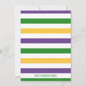 Invitation d'anniversaire de Mardi Gras (Dos)