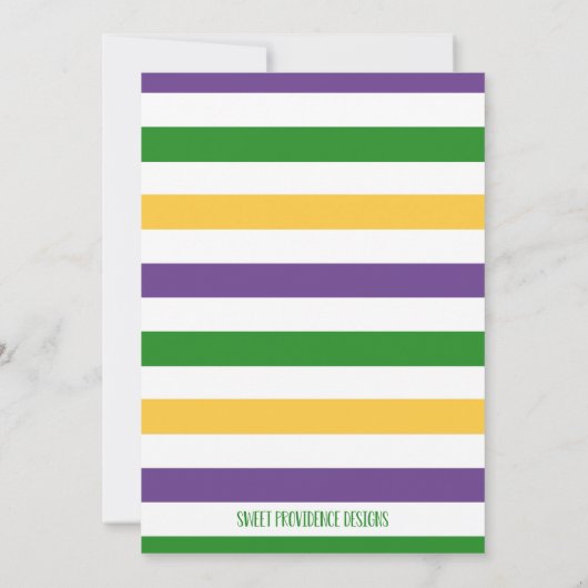 Invitation d'anniversaire de Mardi Gras (Dos)