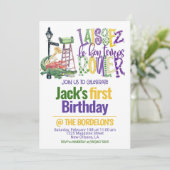 Invitation d'anniversaire de Mardi Gras (Debout devant)