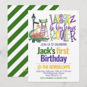 Invitation d'anniversaire de Mardi Gras (Devant / Derrière)