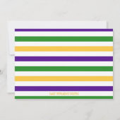 Invitation d'anniversaire de Mardi Gras (Dos)