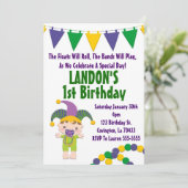 Invitation d'anniversaire de Mardi Gras (Debout devant)
