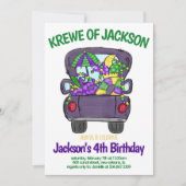 Invitation d'anniversaire de Mardi Gras (Devant)