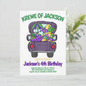 Invitation d'anniversaire de Mardi Gras (Debout devant)