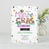 Invitation d'anniversaire de Mardi gras (Debout devant)