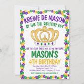 Invitation d'anniversaire de Mardi Gras (Devant)