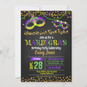Invitation d'anniversaire de Mardi Gras (Devant)