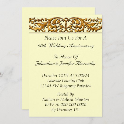 Invitation d'anniversaire de mariage (Devant / Derrière)