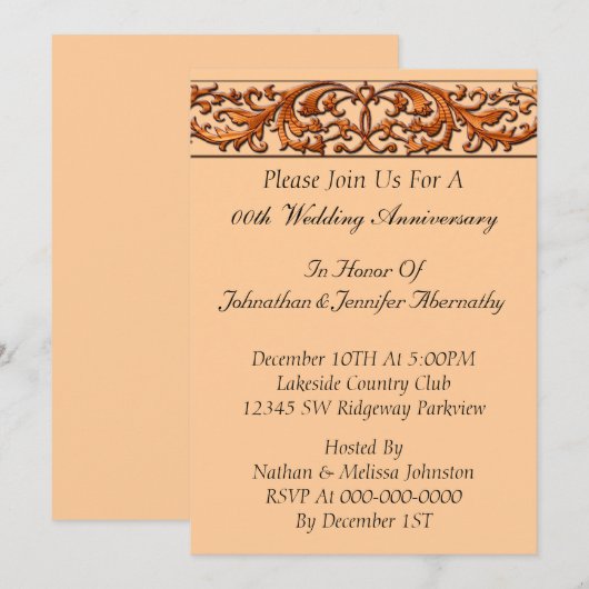 Invitation d'anniversaire de mariage (Devant / Derrière)