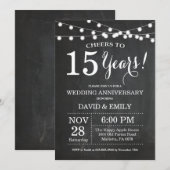 Invitation d'anniversaire de mariage 15 ans Tablea (Devant / Derrière)