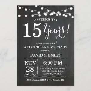 Invitation d'anniversaire de mariage 15 ans Tablea