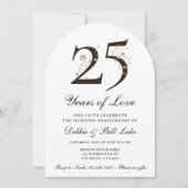 Invitation d'anniversaire de mariage 25 ans d'amou (Devant)