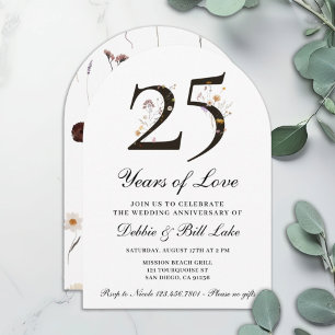 Invitation d'anniversaire de mariage 25 ans d'amou