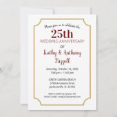 Invitation d'anniversaire de mariage 25e Modern Ph (Dos)