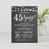 Invitation d'anniversaire de mariage 45 ans sur ta (Debout devant)