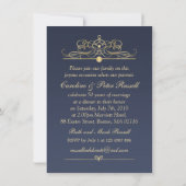 Invitation d'anniversaire de mariage 50 ans avec c (Dos)