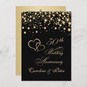 Invitation d'anniversaire de mariage 50 ans avec c (Devant / Derrière)